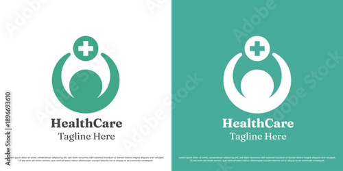 People health logo design illustration vector. Human health symbol icon.