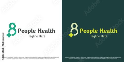 Health care people logo design illustration vector. Health hospital clinic symbol icon
