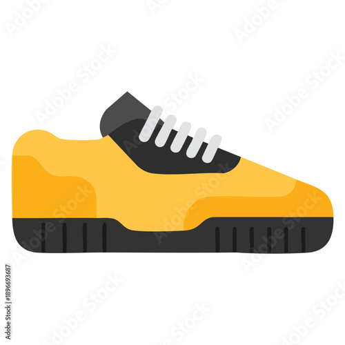 Flat sneakers icon suitable for websites UI UX print templates promotional sports shoes fashion lifestyle and modern footwear themed designs