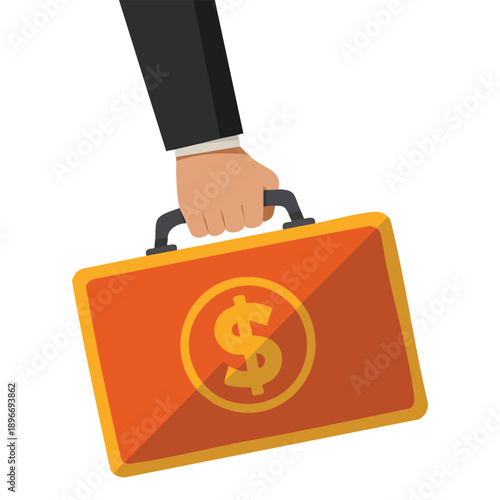 Flat vector corruption money suitcase icon designed for web design showing bribery finance crime corruption investigation and transparency concept graphics