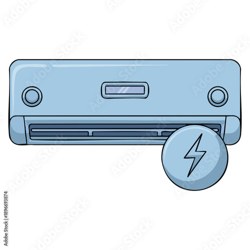 Flat vector fast energy control icon showing air conditioner work fix apartment usage ideal for maintenance services energy efficiency and home climate system visuals