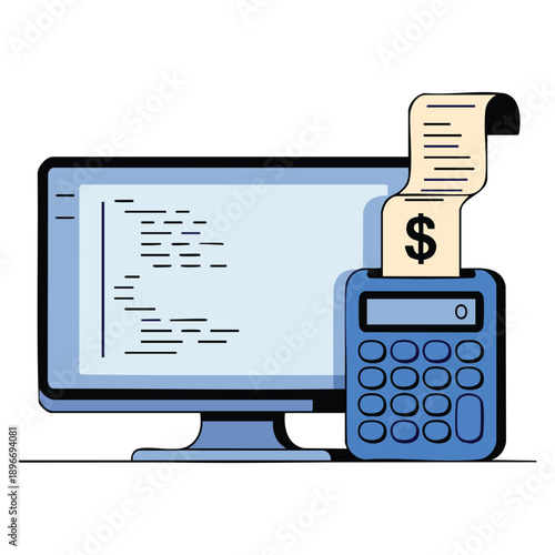 Flat vector illustration of accounting icon ideal for bookkeeping finance audit taxation and business financial management visuals