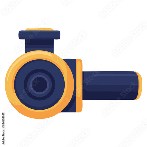 Flat vector illustration of angle cutter icon grinding tool circular electric ideal for industrial construction metal cutting and hardware themed designs