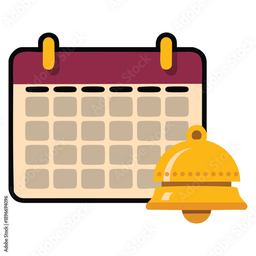 Flat vector illustration of calendar task schedule icon suitable for event time agenda app planning organization and productivity tools
