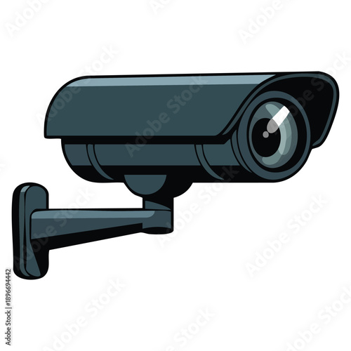 Flat vector illustration of security camera icon suitable for secret service person call surveillance safety monitoring and protection themed designs