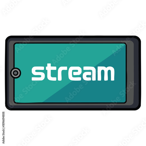 Flat vector smartphone stream icon showing live video online news isolated suitable for media broadcast journalism streaming apps and digital news visuals