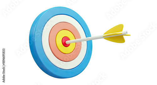 Arrow hitting the bullseye on a target