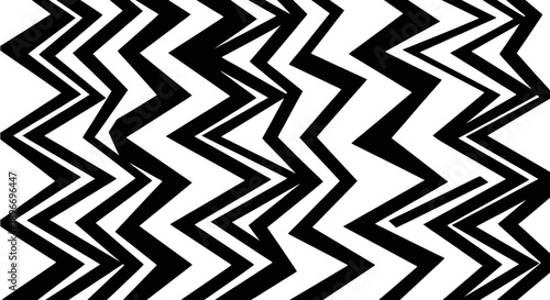Dynamic black and white zigzag pattern creating an energetic visual effect.