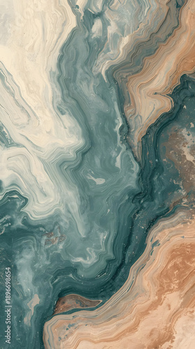 Wavy swirled grunge abstract swirling patterns in blue, beige, and teal. Suitable for background designs, prints, or digital art projects.