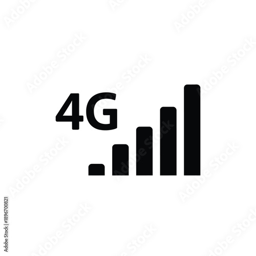 A graphic representation of a strong 4G mobile signal with increasing bars.