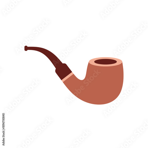 A classic tobacco pipe is depicted against a white background in a simple illustration.