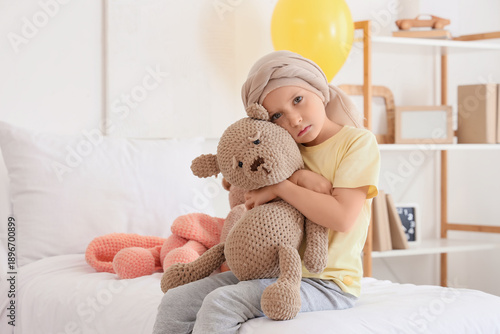 Sad little girl after chemo...