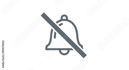 A gray bell icon with a diagonal line through it indicates a silent mode.