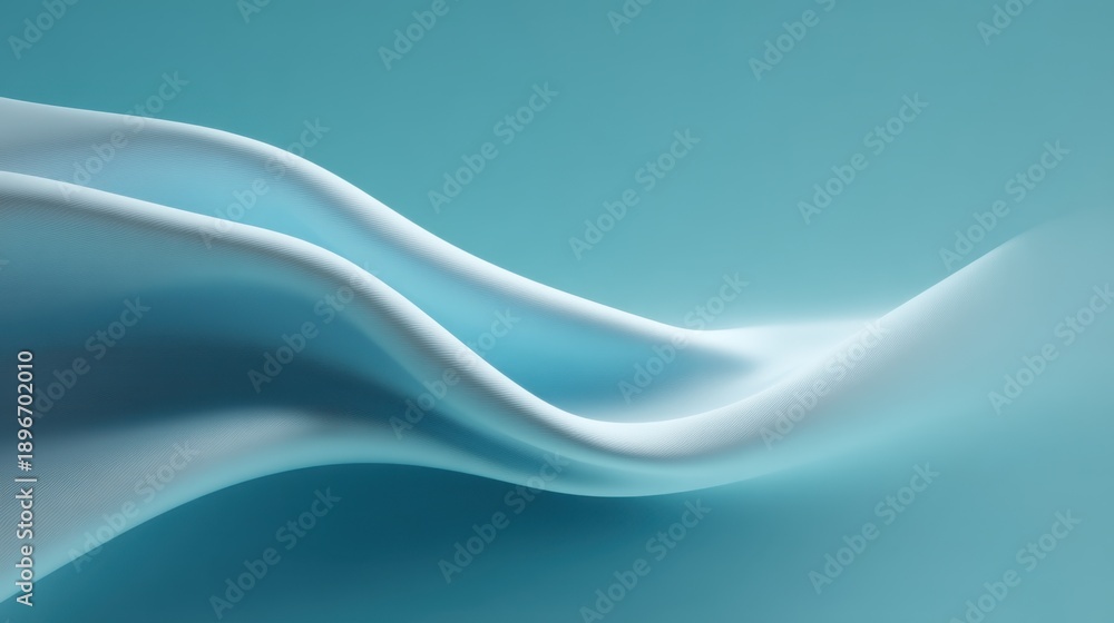 Obraz premium Soft Flowing Fabric Waves Over a Tranquil Blue Background Capturing Elegance and Serenity in Modern Textures and Designs