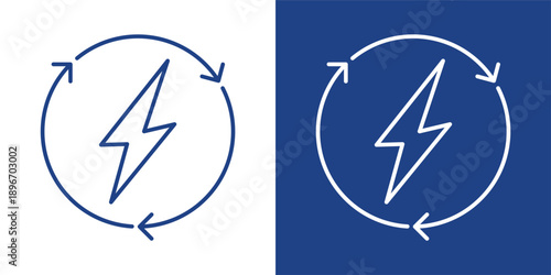 Energy Blue And White Icon Style Collection
