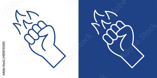 Determination Blue And White Icon Style Collection