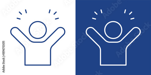 Confidence Blue And White Icon Style Collection