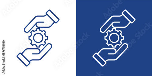 Effort Blue And White Icon Style Collection