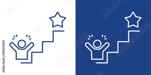 Enthusiasm Blue And White Icon Style Collection