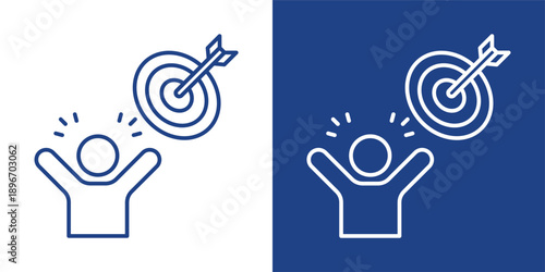 Goal Blue And White Icon Style Collection