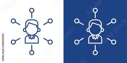 Influence Blue And White Icon Style Collection