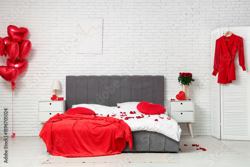 Interior of bedroom decorat...