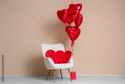 Armchair with heart-shaped ...