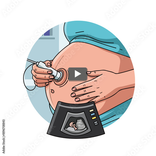 A pregnant woman getting an ultrasound