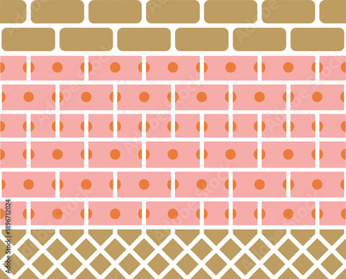 Abstract vector illustration of human skin anatomy layers showing epidermis dermis and subcutaneous tissue structure in flat geometric style design