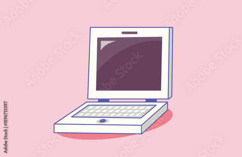 Vintage Technology Laptop Retro Old School Vector Illustration