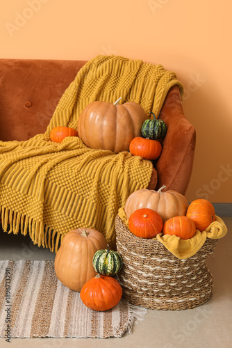 Wicker basket with differen...