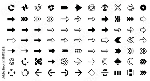 Collection of modern arrow icons for navigation and direction