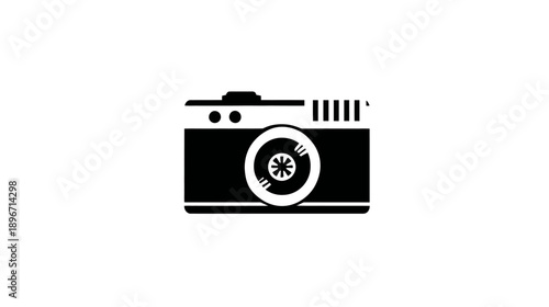 Classic Photography Camera Icon - Flat Vector Design for Retro Photo, Vintage Style Imaging, and Creative Digital Art