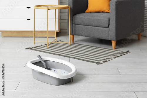 Litter box for cat on floor...