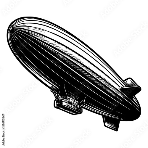 Airship Ascending: A vintage zeppelin floats gracefully, its sleek form a testament to classic engineering and the allure of flight.