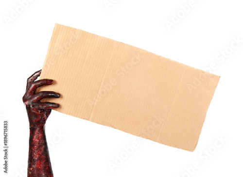Hand of zombie with blank c...