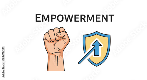 Fist Bump Empowerment Shield Protection Concept.