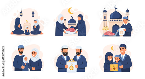 Muslim Family Celebrating Ramadan Together.