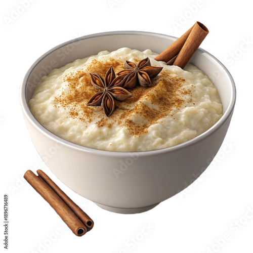 Delicious Cardamom Infused Rice Pudding in Elegant Bowl