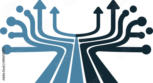 Abstract Representation of Converging and Diverging Paths with Arrows