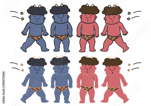 節分の可愛い鬼　イラストセット