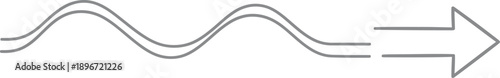 Abstract Vector Graphic Depicting Dynamic Wavy Lines Smoothly Transitioning into a Clear Directional Arrow Icon