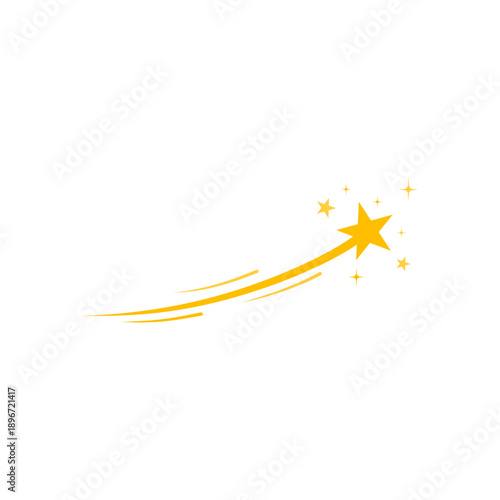 Yellow shooting stars. Vector illustration 