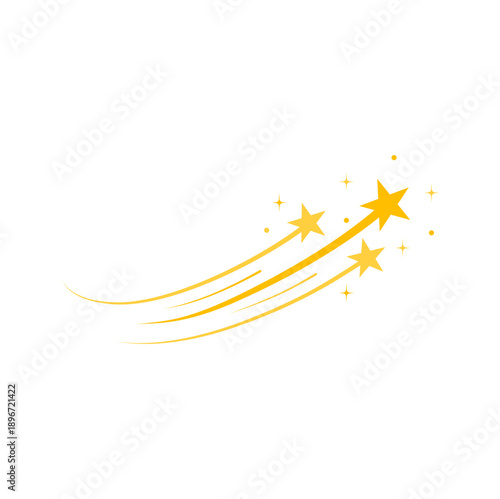 Yellow shooting stars. Vector illustration 