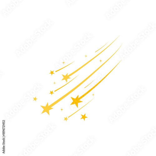 Yellow shooting stars. Vector illustration 