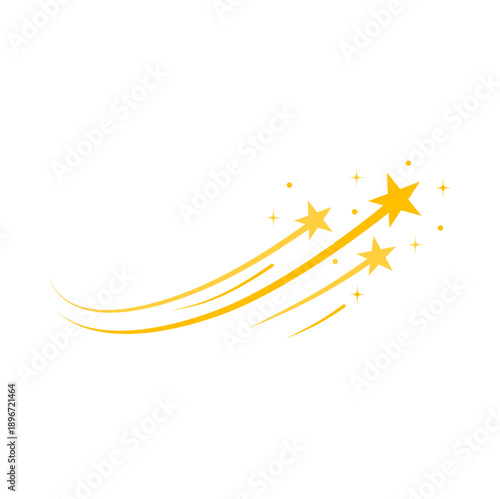 Yellow shooting stars. Vector illustration 