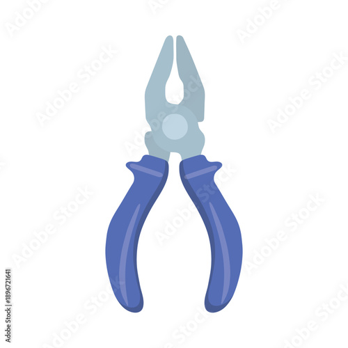 Stylized Pliers with Blue Handles and Metallic Gripping Head