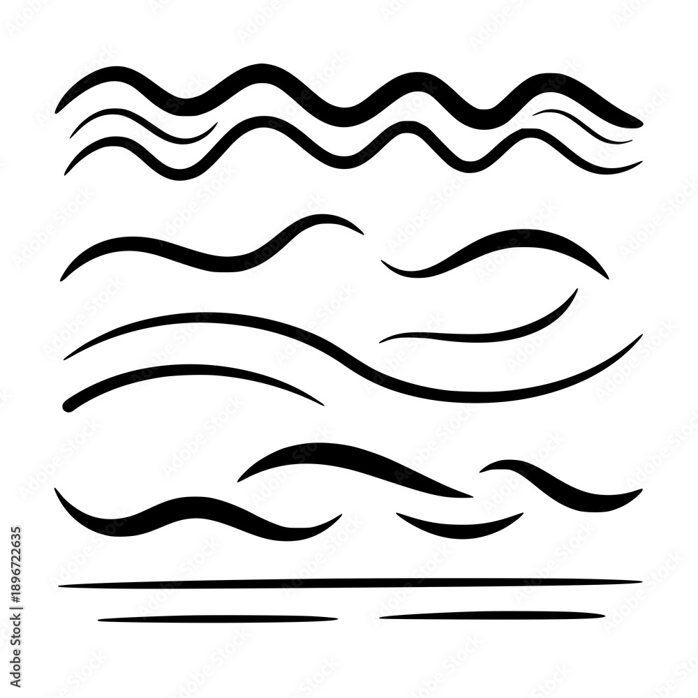 Naklejka premium Expressive hand drawn ink typographic strokes vector set