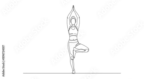 woman holding yoga tree pose illustrating balance and mindfulness ideal for health fitness and spiritual wellness.