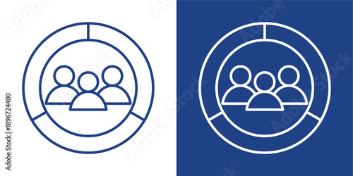 Demographics Blue And White Icon Style Collection